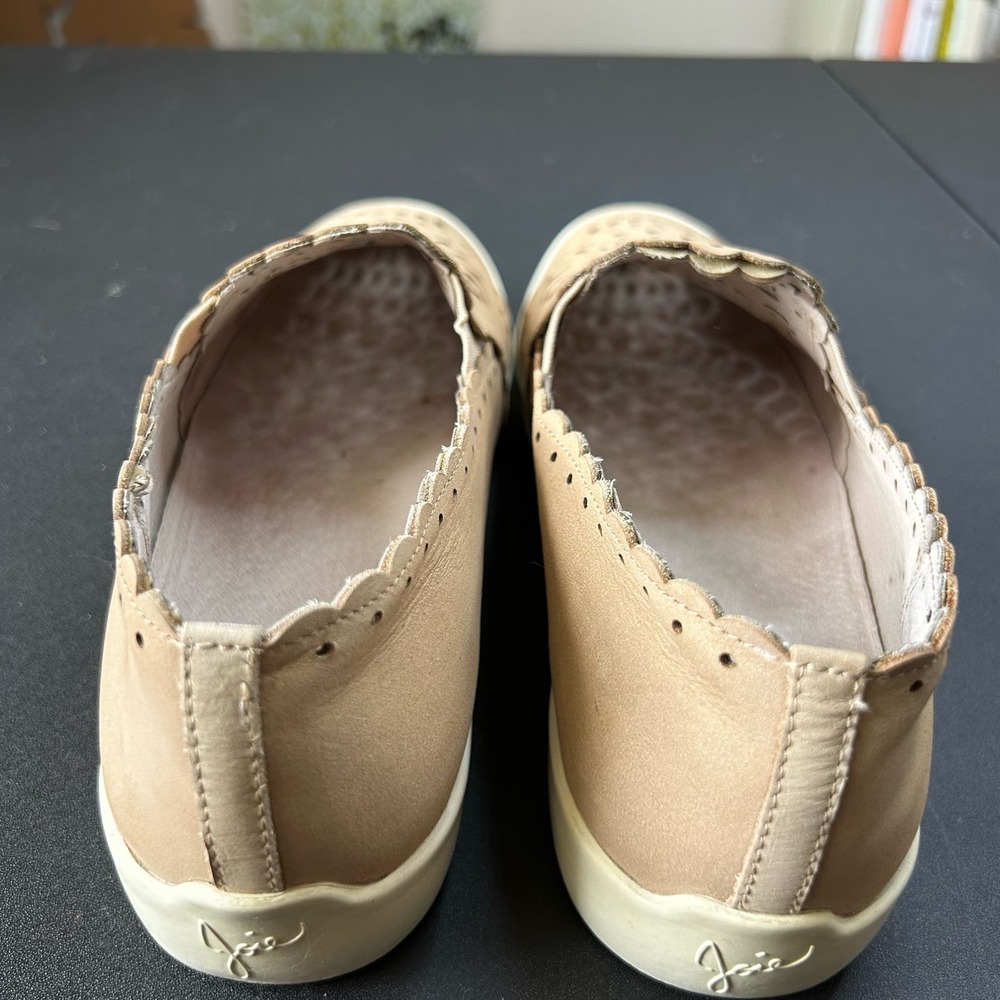 Joie Beige Nude Faux Leather Lace Laser Cut Out Almond Toe Slip On Loafer EUR 38 - Picture 7 of 12